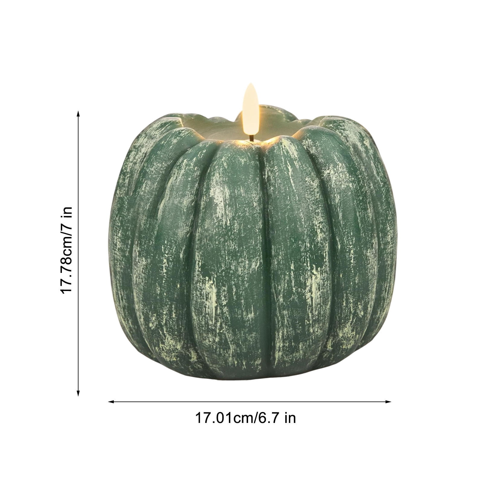 Flameless Wax Pumpkin Candle with Remote, Timer, Dimmer, LED Battery Operated Flickering Candle for Thanksgiving Halloween, Fall Harvest Decor