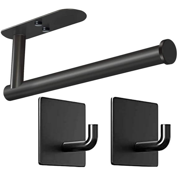 Paper Towel Holder with 2 Pack Adhesive Hooks,Under Cabinet Paper Towel Holder,Stainless Steel Paper Towel Holder Wall Mount