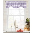 thumbnail image 3 of Tie Up Valance Curtain for Kitchen, Farm Purple Beige Stripe on Vintage Linen Rod Pocket Short Curtains Adjustable Tie-Up Shade Valances, Abstract Art Window Treatment for Bathroom Living Room Bedroom, 3 of 7