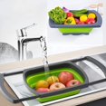 thumbnail image 3 of Colander es plegable, con diseño de enchufe giratorio, cesta de drenaje de lavabo plegable, fregadero de verduras/frutas con mango retráctil, Ba de drenaje plegable para cocina Feliz Sencillez, 3 of 5
