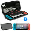 EEEKit 2in1 Starter Kit for Nintendo Switch, Carrying Travel Hard Shell Case w/ Game Cartridge Holder + 3 Pcs Clear HD F