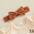 thumbnail image 6 of Cjfdfy Newborn Baby Girl Thanksgiving Fall Outfit Turkey Long Sleeve Romper Print Pants and Bow Headband 3pcs Infant Cute My First Thanksgiving Fall Winter Outfits 0-18M, 6 of 9
