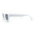 thumbnail image 3 of Trendy Hipster Small Rectangular Dimensional Thick Frame Horn Rim Sunglasses White - Black, 3 of 4
