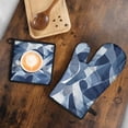 thumbnail image 5 of Blue and Grey Abstract Art Artwork Kitchen Oven Mitt and Pot Holder Sets 2 Pcs for Baking, Cooking and Grilling, Heat Resistant Up To 392 °F, 5 of 7