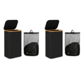 thumbnail image 1 of 2X 110L Laundry Hamper with Handle and Lid,Collapsible Basket Organizer with Removable Inner Bag for Clothes Toys Black, 1 of 1
