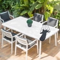 thumbnail image 2 of Giraffe Showering Table Cloths for 4 Foot Rectangle Tables, Modern Abstract Art Funny Animals Patio Waterproof Elastic Fitted Tablecloths, Washable Rectangular Table Cover for Camping, 2 of 8