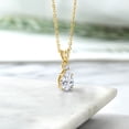 thumbnail image 4 of Gem Stone King 18K Yellow Gold Plated Silver White Created Sapphire Pendant with Chain Set with Moissanite (1.37 Cttw), 4 of 4