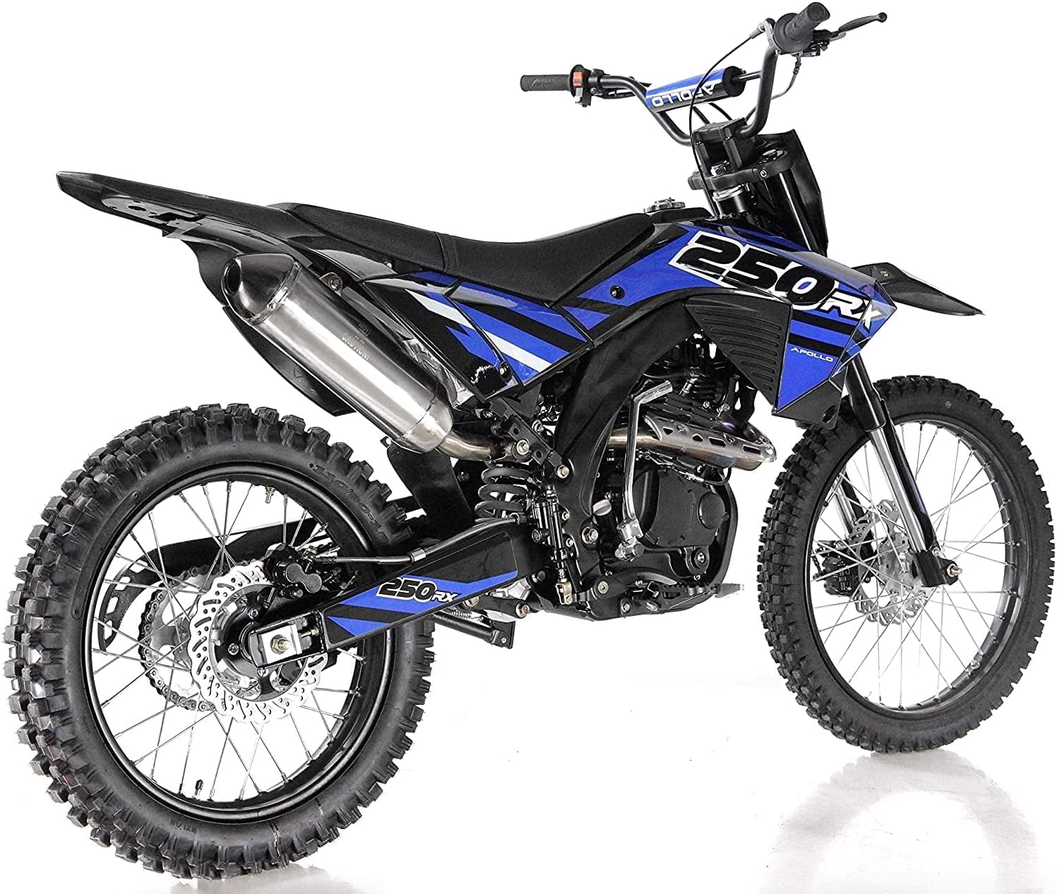 NEW Apollo AGB 36 Adults Youth 250cc DB36 Dirt Bike Pit Bike Gas Dirt Bike Manual Clutch 5 Speed Gas Motorcycle - Sporty Black color