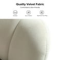 thumbnail image 5 of Velvet Futon Loveseat Sofa, 2-Seater Upholstered Couch with Flower-Shaped Back and Gold Metal Legs Tan, 5 of 9