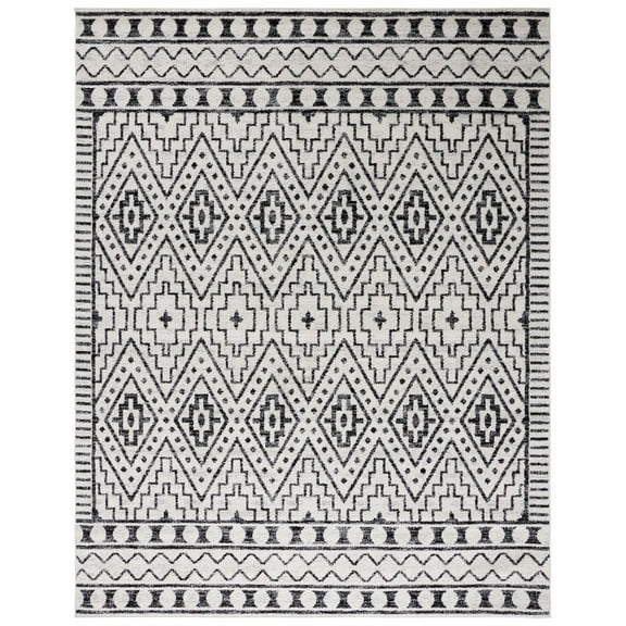 SAFAVIEH Tulum Brooks Geometric Area Rug, 8' x 10', Ivory/Black