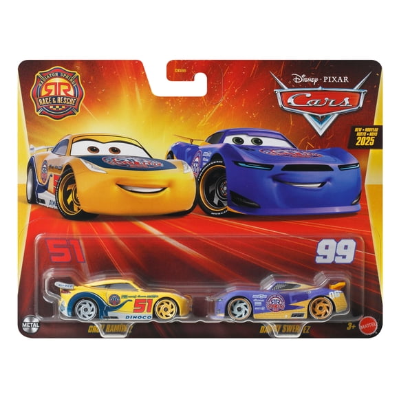 Disney and Pixar Cars 2-Pack, Set of 2 1:55 Scale Die-Cast Toy Vehicles (Styles May Vary)
