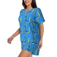 thumbnail image 2 of Naloa Colorful Snake Women's Short-Sleeved Pajama Set, Loungewear, Summer pajamas, Breathable Cozy - 3X-Large, 2 of 9