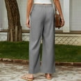 thumbnail image 4 of ClodeEU Wide Leg Pants For Women, High Elastic Waisted in The Back Business Work Trousers, Straight Leg Suit Pants Gray,Womens Plus M, 4 of 8