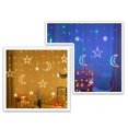 thumbnail image 4 of Guirnalda navideña de estrellas y lunas, cortina LED, cadena de luces de carámbano, 220V, 3,5 m, para interiores, fiestas, jardín, escenario, luz decorativa para exteriores Adepaton 2026997-2, 4 of 7