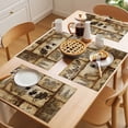 thumbnail image 5 of Farm Cock Placemats Set of 2, Chicken White Daisy Flower Green Leaf Brown Linen Non-Slip Place Mats Washable Table Mats for Kitchen Dining Table Decorations Indoor/Outdoor, 5 of 9