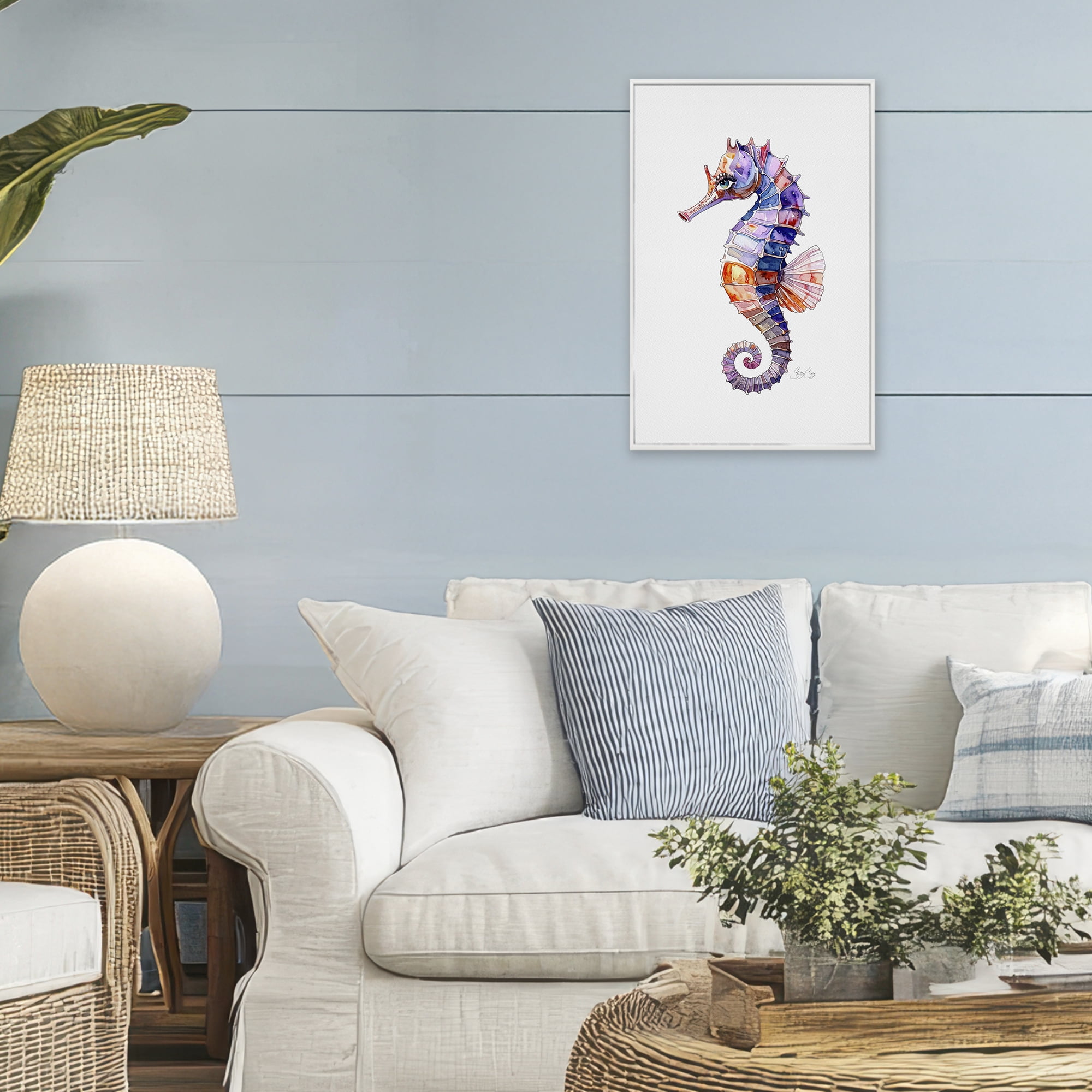 Stupell Industries Sea Whisper Seahorse White Framed Giclee Art, design by Shelly Craig