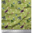 thumbnail image 1 of Soimoi Polyester Crepe Fabric Floral,Moth & Dragonfly Insects Print Fabric by Yard 42 Inch Wide, 1 of 1