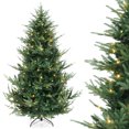 thumbnail image 1 of Costway 7 FT Artificial Xmas Tree with 1090 PVC PE Branch Tips 340 Warm White LED Lights, 1 of 10