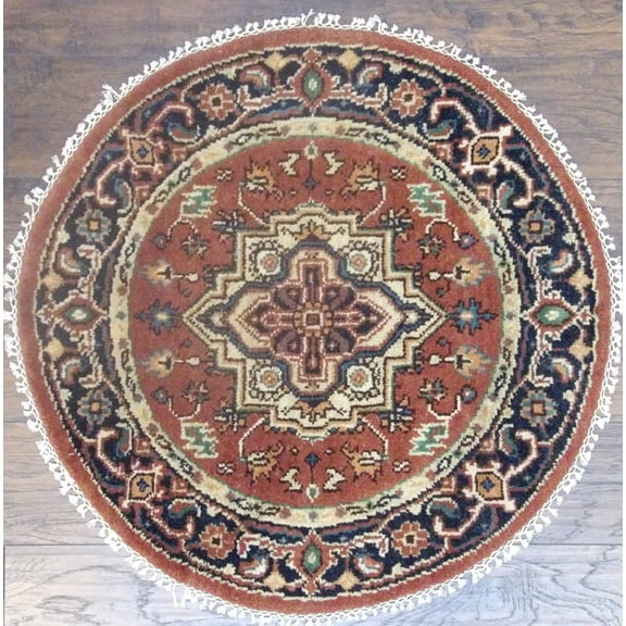 Wahi Rugs Hand Knotted Tribal Heriz 3'0"x3'0" -w493