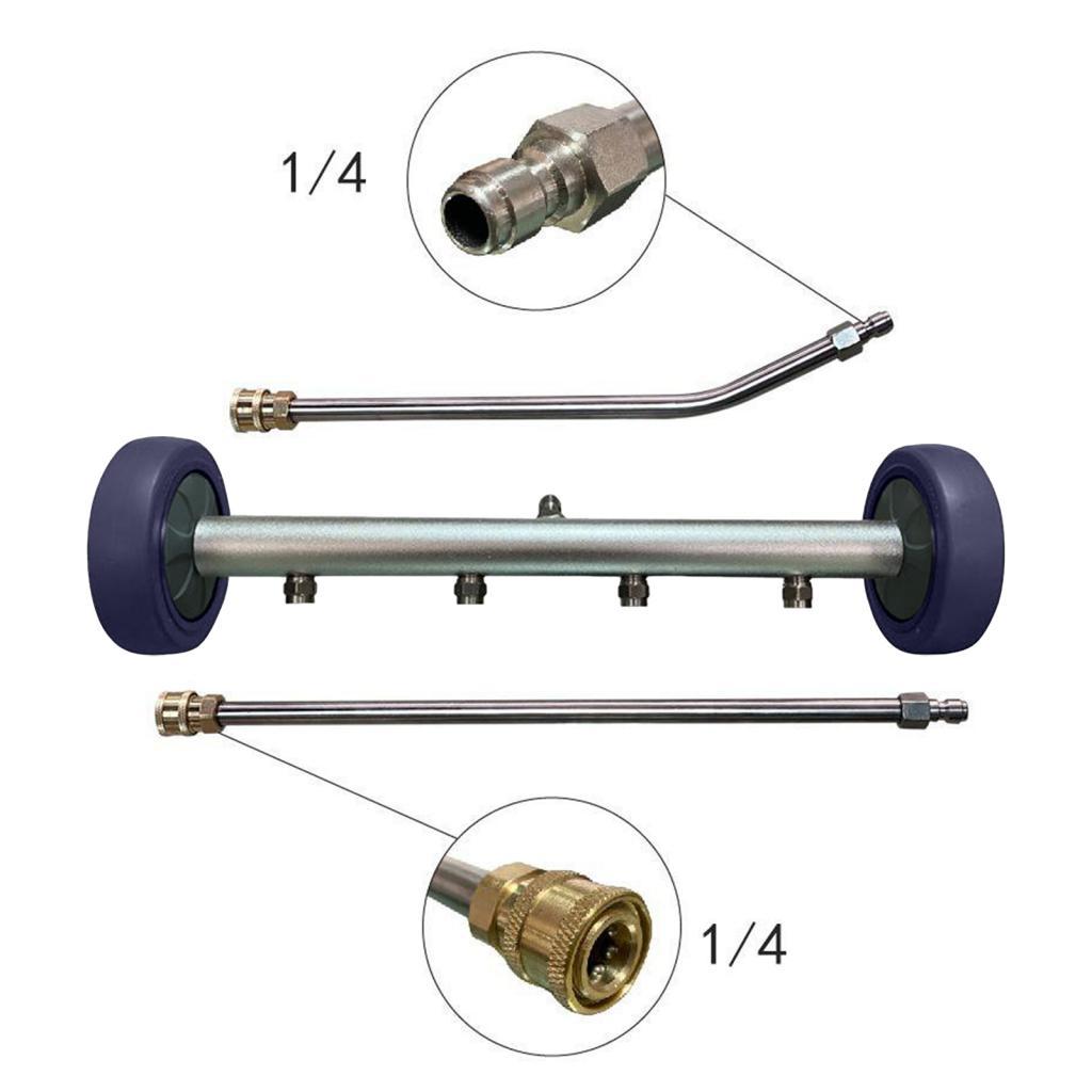 Fzaqwen 5000PSI 15inch Pressure Washer Undercarriage Cleaner Water Broom Car Chassis Wash 4 Spraye Nozzle