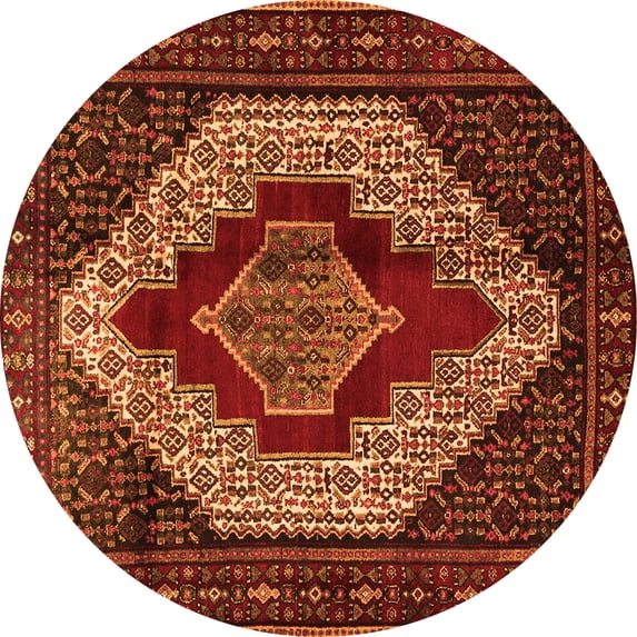 Ahgly Company Indoor Round Persian Orange Traditional Area Rugs, 4' Round
