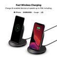 thumbnail image 4 of Belkin Wireless Charging Stand - 15W Qi-Certified Charger Stand for iPhone, Samsung Galaxy, Google Pixel & More - Charge While Listening to Music & Streaming (Power Supply Included), 4 of 6