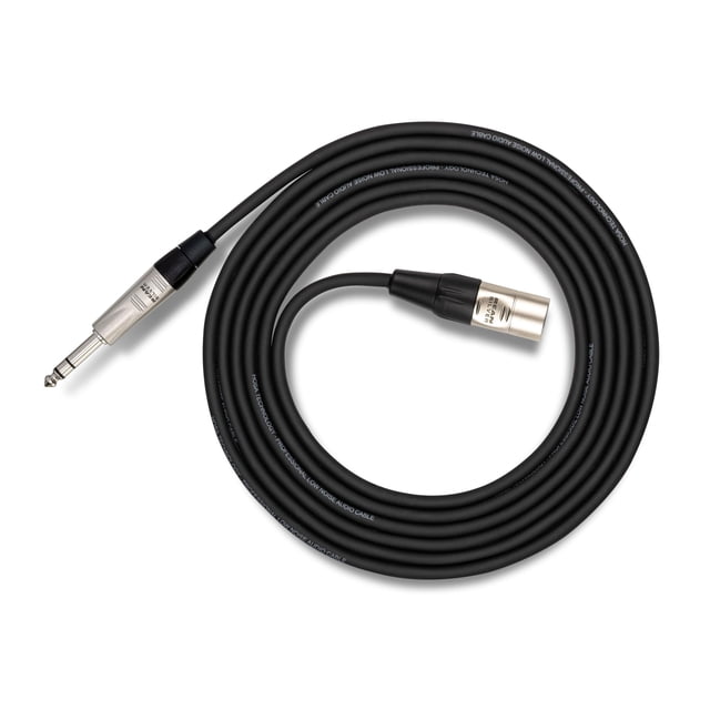Cable de interconexión Hosa HSX-010 Pro Balanced TRS macho a XLR3 macho, 10 pies 1/4 pulgadas