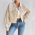 thumbnail image 5 of Aellinatey Women's Corduroy Autumn and Winter Button Long Sleeve Jacket, 5 of 7