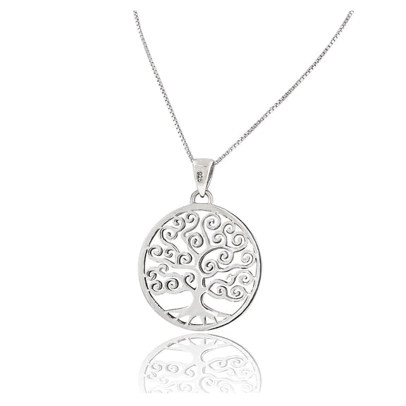 SilverCloseOut Sterling Silver Big Celtic Tree of Life Charm Necklace