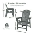 thumbnail image 2 of Gymax Ensemble de 2 Chaises Adirondack de Patio pour Enfants Fauteuil Chaise d'Extérieur Résistante aux Intempéries Gris, 2 of 5
