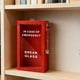 thumbnail image 1 of Cajas de vidrio para emergencias, color rojo, para decoración de escritorio, divertidas cajas de regalo personalizadas, de madera, para guardar cosas., 1 of 6