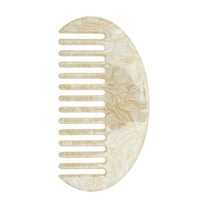 Unique Bargains 1 Pc Half Round Hair Comb Yellow Acetate Sheet