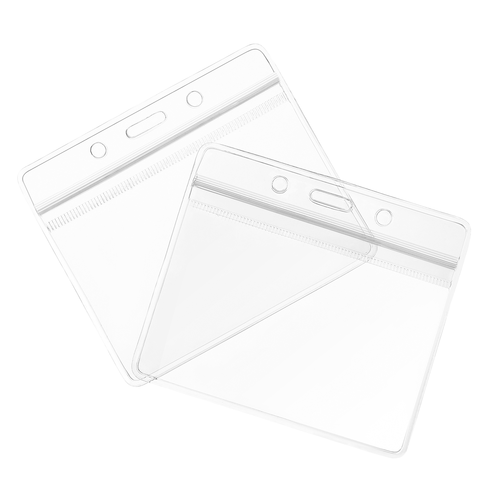 100Pcs Clear Horizontal Name Tag Holders Badge ID Card Holders