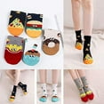 thumbnail image 4 of Womens Girls Funny Novelty Ankle Socks Cute Colorful Cartoon Animal Food Patterned Casual Quarter Socks Gift,5 Pairs, 4 of 6