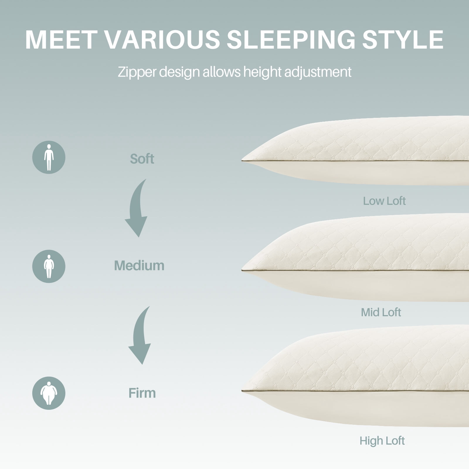 Galenzoov 20x54 Long Body Pillow for Adults - Firm Body Pillow Insert with Shredded White Memory Foam, Soft Support for Side Sleeping, Pregnant Women, Washable Beige