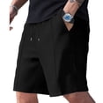 thumbnail image 5 of Dwellite Mens Shorts Waffle Knit Drawstring Shorts Stretch Elastic Waist Summer Beach Lounge Sweat Short Pants with Pocket 2026 Black XL, 5 of 8