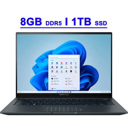 Asus Zenbook 14X OLED Premium Business Laptop 14.5" 2.8K 120Hz Touchscreen 550nits 100% DCI-P3 Glossy 13th Gen Intel 12-core i5-13500H 8GB DDR5 1TB SSD Backlit Thunderbolt FHD Camera Win11 Gray