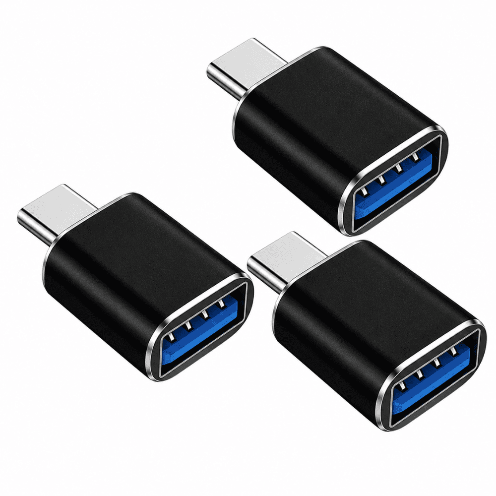 BLUUMTEK USB C to USB Adapter Pack of 3, USB Female to USBC Adapter Compatible with MacBook Pro Air 2024, Surface, iPad, iPhone, Galaxy Notebook, XPS and More Type C Devices