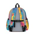 thumbnail image 3 of Red and Yellow Tie Dye Pattern Backpack for School, Cute School Bag with Adjustable Shoulder Straps and Padded Back, 13.4"x11"x4.7", 3 of 5