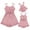 Pink, variant on FYMNSI Mommy and Me Rompers Matching Outfit Sleeveless Belted Casual Jumpsuit Spaghetti Strap Short Overall Set Pink (Baby 3-6M)