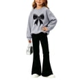 thumbnail image 4 of Cethrio Girls Graphic Outfit Sets, 2 Piece Fall Winter Long Sleeve Casual Kids Clothing Sets Size 13-14 Years Gray, 4 of 4