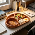 thumbnail image 7 of AYktou Unbreakable Divided Plates, 10.4×7.7 Inch Dinner Plates, Light Reusable Compartment Plates, Prevents Flavors Transfer Semi-Circular Sectioned Meal Plates Portable Cutlery for Home Office, 7 of 7
