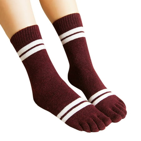 

Women Print Multicolor Toe Socks Five Finger Socks Warmer Wool Funny Socks