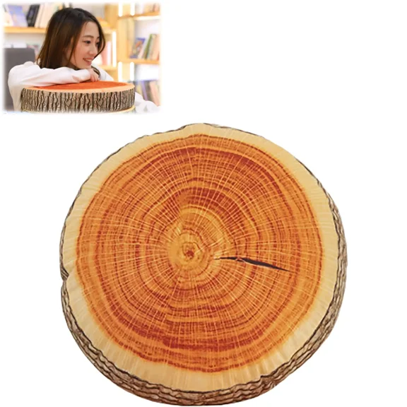 Natural Wood Design Tree Trunk Log Cushion Soft Chair Cushion Pillows Gift Home Sofa Cushion(xxw)