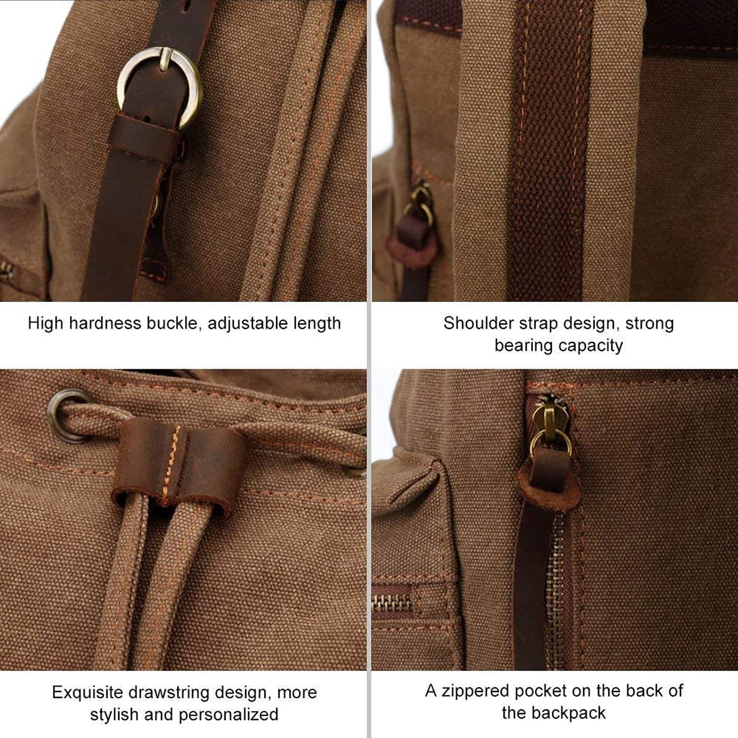 AUGUR High Capacity Canvas Vintage Backpack 30L -  Laptop Compartment, Unisex