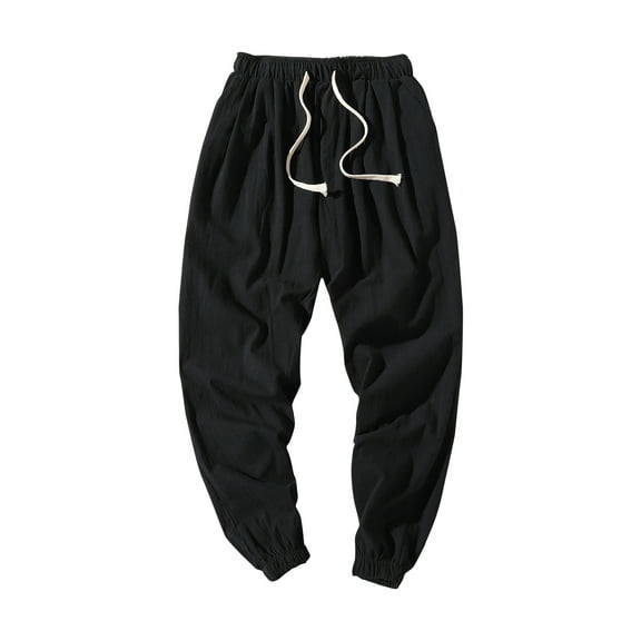 YYDGH Sweatpants for Men Elastic Waist Drawstring Wide Leg Joggers Casual Baggy Sports Solid Color Loose Fit Trousers with Pockets