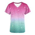 thumbnail image 4 of Fiudx Ofertas Flash Del Día Top de Trabajo Informal con Cuello En V y Manga Corta Estampado a La Moda para Mujer, 4 of 4