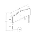 thumbnail image 4 of Monarch Specialties Bed, Headboard Only, Full Size, Bedroom, Upholstered, Linen Look, Grey, Transitional, 4 of 4