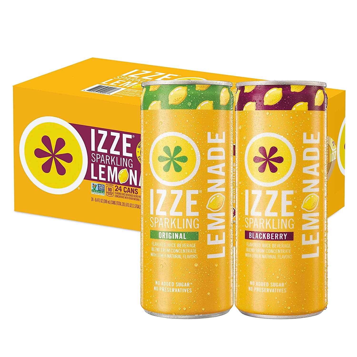 IZZE Sparkling Lemonade, Blackberry & Original Variety Pack, 8.4oz Cans