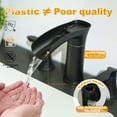thumbnail image 4 of Sunrinx 8'' Widespread Bathroom Faucet 2-Handle Waterfall Sink Faucet 360° Swivel Spout Matte Black 3-Hole with Drain Assembly, 4 of 12